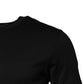 Black Cotton Short Sleeves Round Neck T-shirt