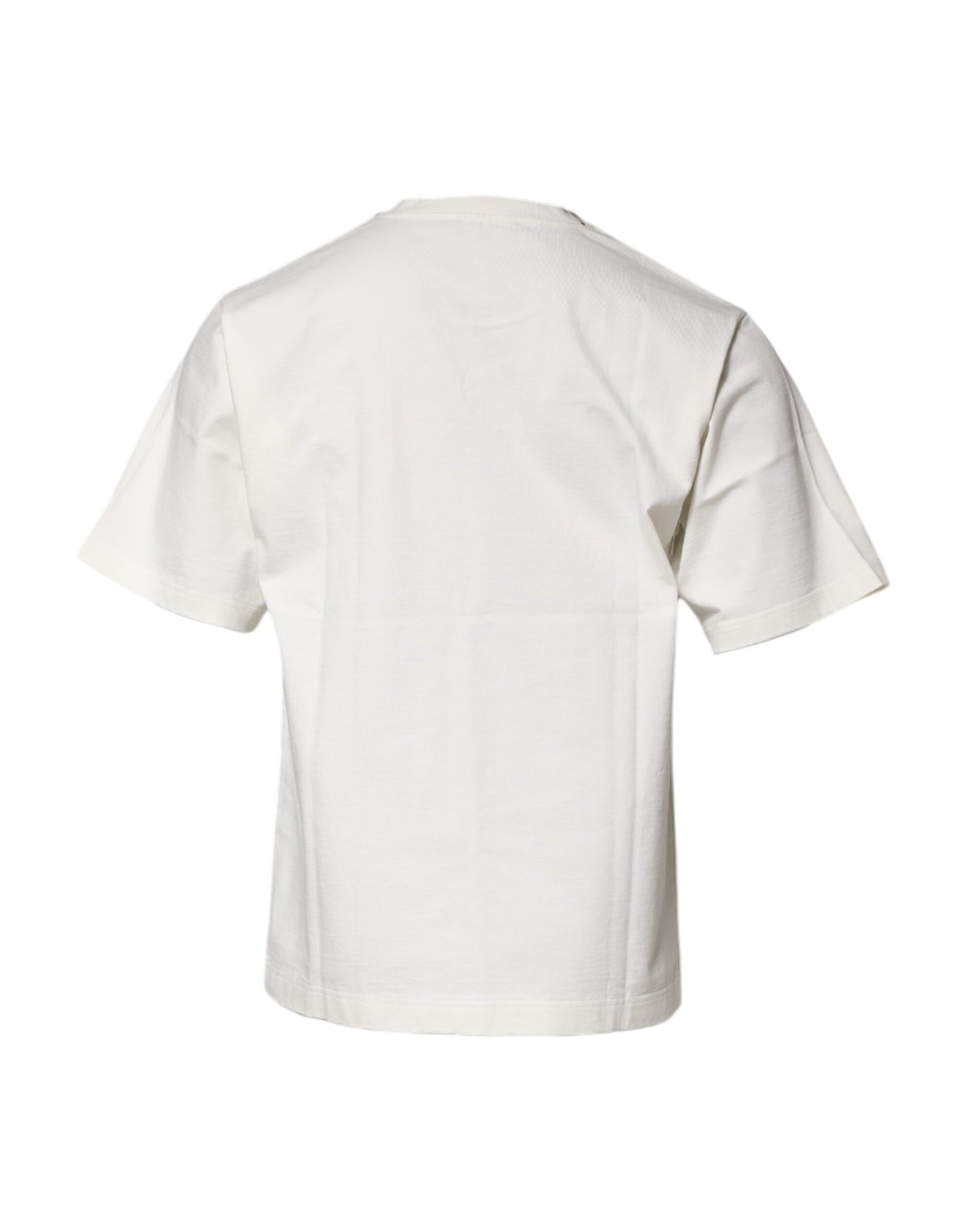 White Cotton DG Logo Print Round Neck T-shirt