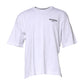 White Cotton Logo Print Crew Neck T-shirt