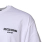 White Cotton Logo Print Crew Neck T-shirt