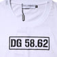 White Cotton Logo Print Crew Neck T-shirt