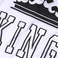 White Cotton Crown King Embroidery T-shirt