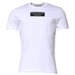 White Cotton Logo Patch Crew Neck T-shirt
