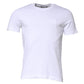 White Cotton Men Crew Neck Tee T-shirt