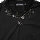 Black Logo Embellish Short Sleeves T-shirt