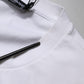 White Logo Embellish Short Sleeves T-shirt