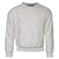 White Cotton Fleece Crew Neck Sweater