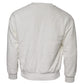 White Cotton Fleece Crew Neck Sweater