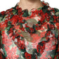 Multicolor Ruffle Floral Long Sleeves Dress