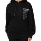 Black Logo Hooded Full Zip Sweatshirt Jacket