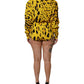 Yellow Leopard Long Sleeves Jumpsuit Dress