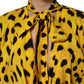 Yellow Leopard Long Sleeves Jumpsuit Dress