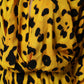 Yellow Leopard Long Sleeves Jumpsuit Dress