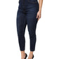 Blue Cotton High Waisted Cropped Denim Jeans