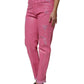 Pink Tattered Mid Waist Tapered Denim Jeans