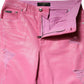 Pink Tattered Mid Waist Tapered Denim Jeans