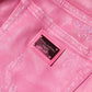 Pink Tattered Mid Waist Tapered Denim Jeans