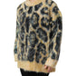 Multicolor Leopard Mohair Crew Neck Sweater
