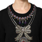 Black Cashmere Crystal Embellished Sweater
