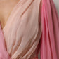 Pink Plunging V-neck Long Sleeves Blouse Top