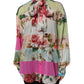 Multicolor Floral Patchwork Long Sleeves Top