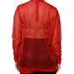 Red Tulle Turtleneck Long Sleeve Blouse Top