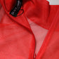 Red Tulle Turtleneck Long Sleeve Blouse Top