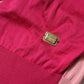 Pink Short Sleeves Buttoned Ascot Collar Top