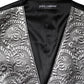 Silver Floral Jacquard Sleeveless Vest Top