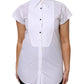 White Cotton Short Sleeves Collared Polo Top