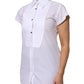 White Cotton Short Sleeves Collared Polo Top