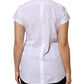 White Cotton Short Sleeves Collared Polo Top
