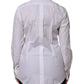 White Cotton Floral Embellished Shirt Top