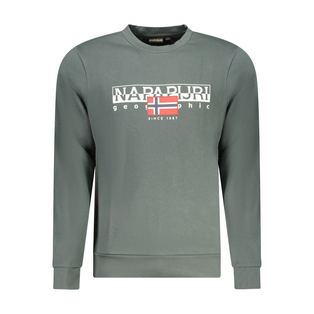 Green Cotton Men Sweater