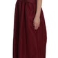 Elegant Bordeaux Silk Crystal Gown