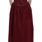 Elegant Bordeaux Silk Crystal Gown