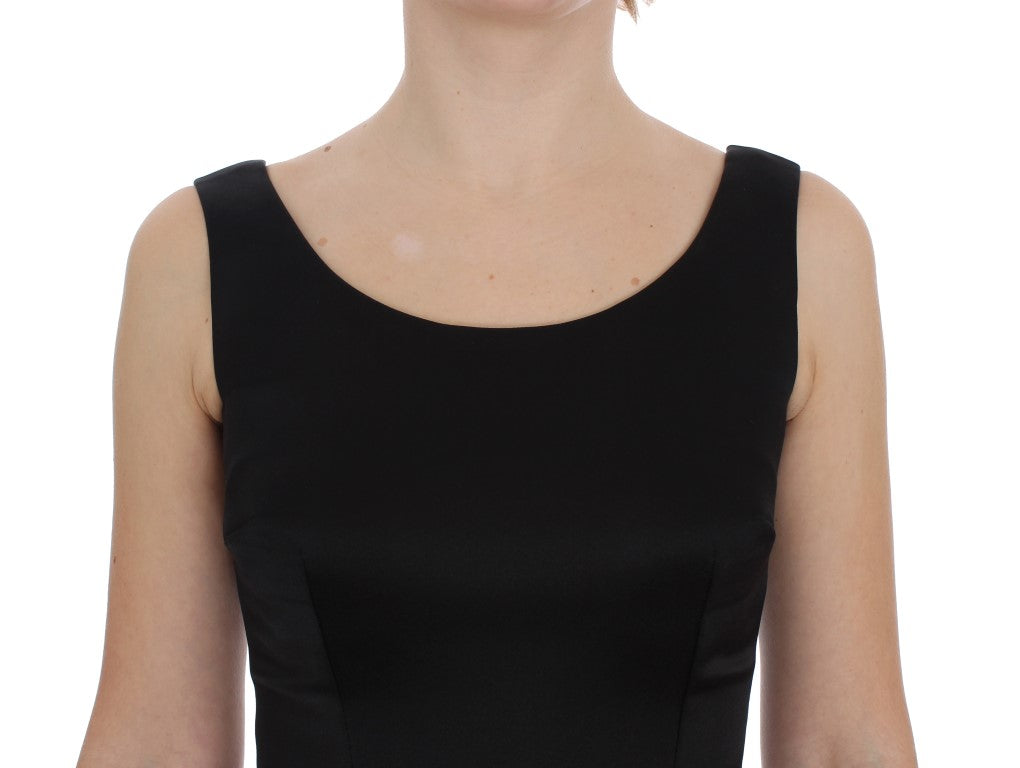 Elegant Black Full-Length Sheath Dress