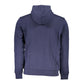 Blue Cotton Men Sweater with Hood