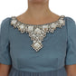 Elegant Crystal-Embellished Silk Gown