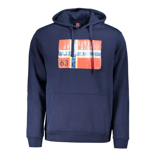 Blue Cotton Men Sweater