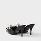 Black Nappa Leather Rope Detail  Sandals