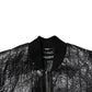 Black Logo Plaque Bomber Full Zipper Jacket