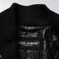 Black Logo Plaque Bomber Full Zipper Jacket