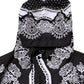 Black Bandana Print Hooded Bomber Jacket