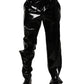 Black Nylon Straight Men Pants