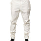 White Nylon Tapered Dress Men Pants