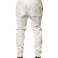 White Nylon Tapered Dress Men Pants