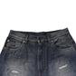 Blue Washed Tattered Cotton Men Jeans