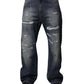Blue Washed Tattered Cotton Men Jeans