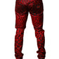 Red Leopard Print Cotton Skinny Denim Jeans